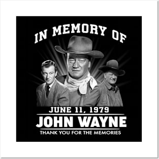 Official In Memory Of June 11 1979 John Vintage Wayne Thank You For The Memories Posters and Art